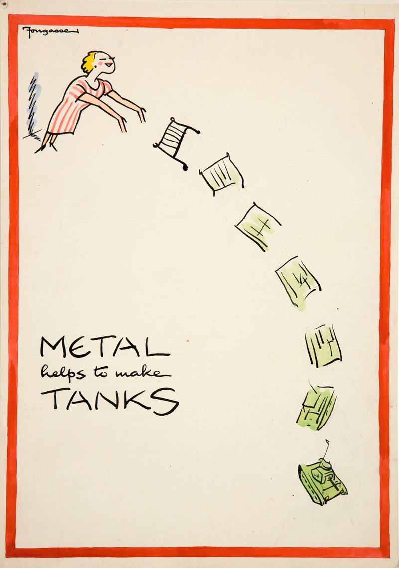 Metal helps to make tanks by Cyril Kenneth Bird (Fougasse) — digital art print download