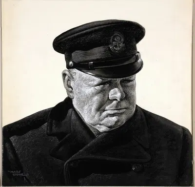 Winston Churchill in Trinity House uniform by Marc Stone — digital art print download