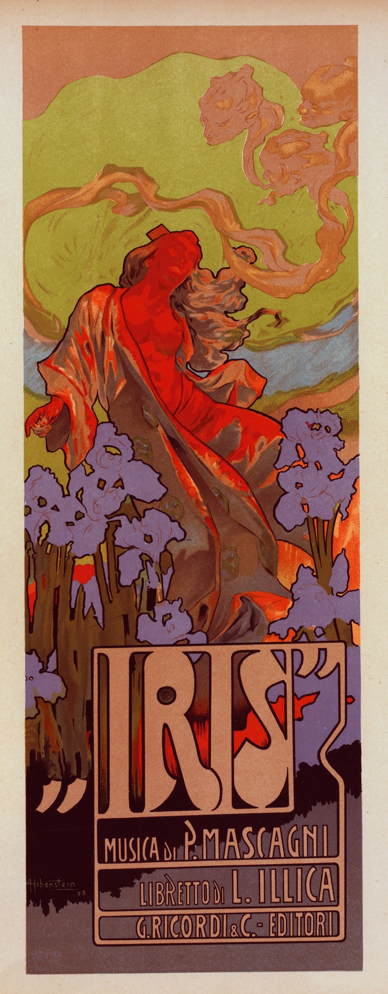 Iris by Adolfo Hohenstein, 1899 — digital art print download