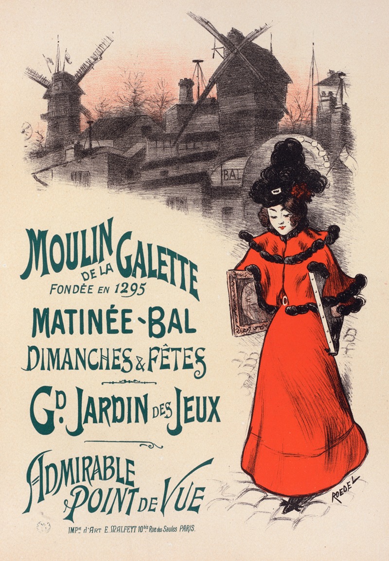 Moulin de la Galette by Огюст Рёдель, 1897 — digital art print download