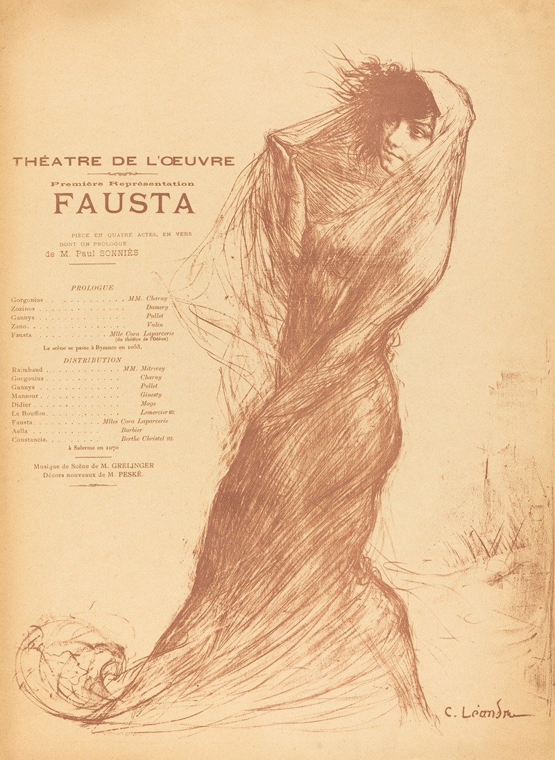 Fausta by Шарль-Люсьен Леандр, 1899 — digital art print download