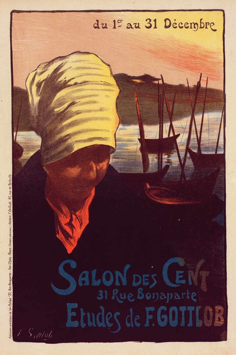 Salon des Cent by Фернан Луи Готлоб, 1900 — digital art print download