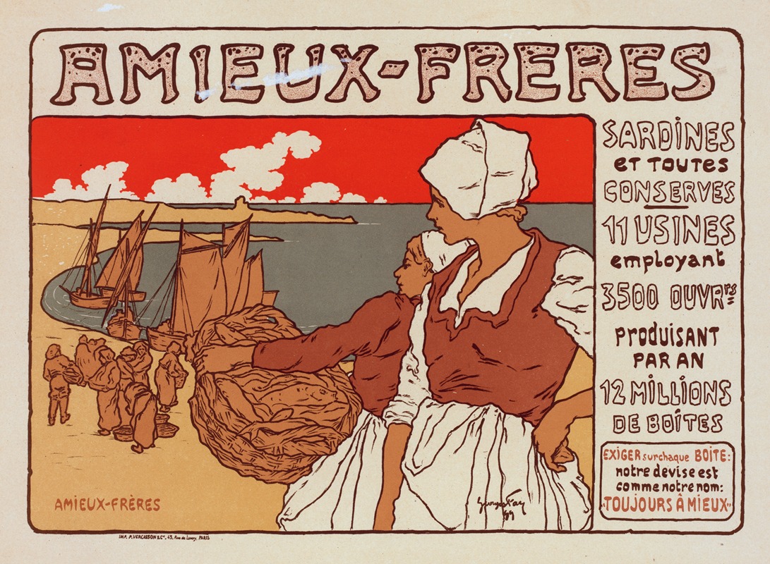 Sardines Amieux by Georges Fay, 1899 — digital art print download