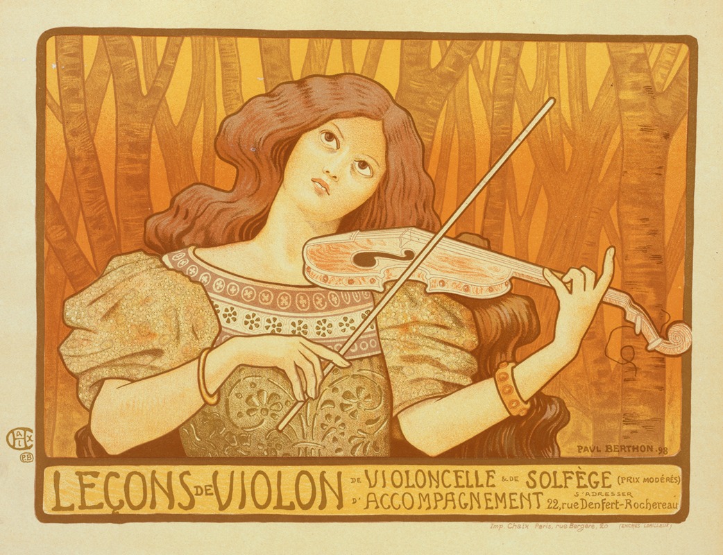 Leçons de Violon by Paul Berthon, 1899 — digital art print download