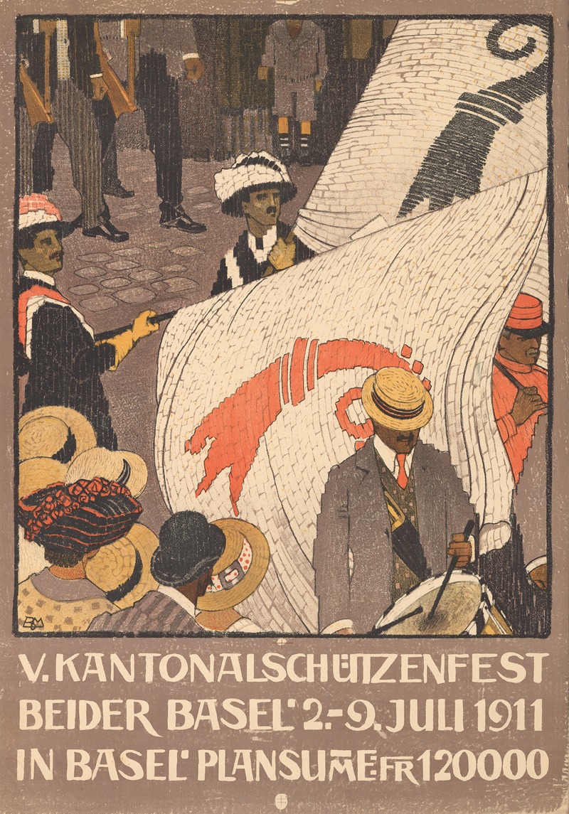 V. Kantonalschützenfest beider Basel by Буркхард Мангольд, 1911 — digital art print download