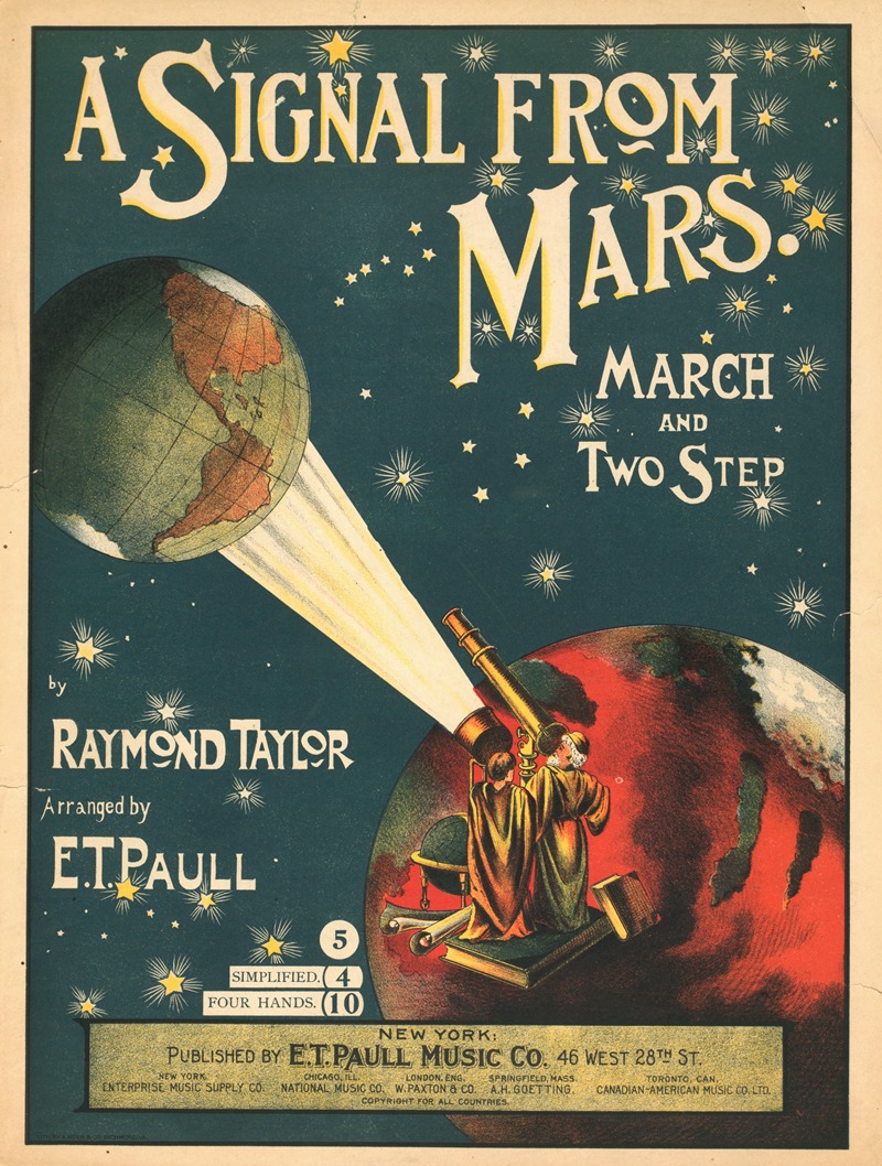 A signal from Mars; march and two step by Аноним, 1901 — digital art print download