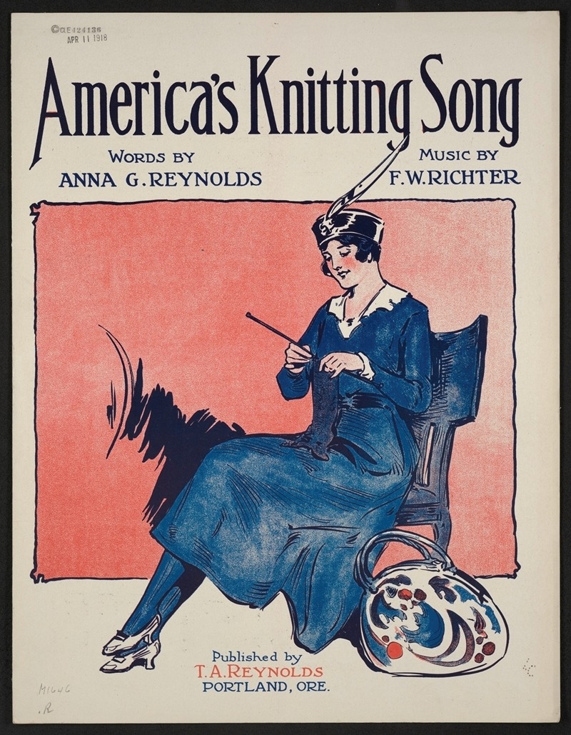 America's knitting song by Аноним, 1918 — digital art print download