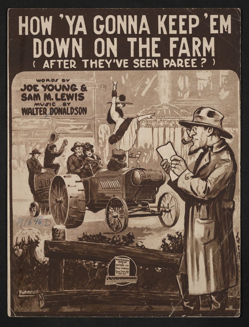 How 'ya gonna keep 'em down on the farm by Аноним, 1919 — digital art print download