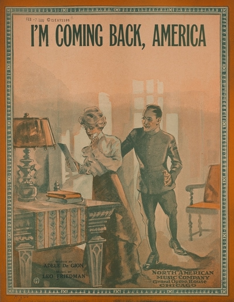 I'm coming back, America by Аноним, 1919 — digital art print download