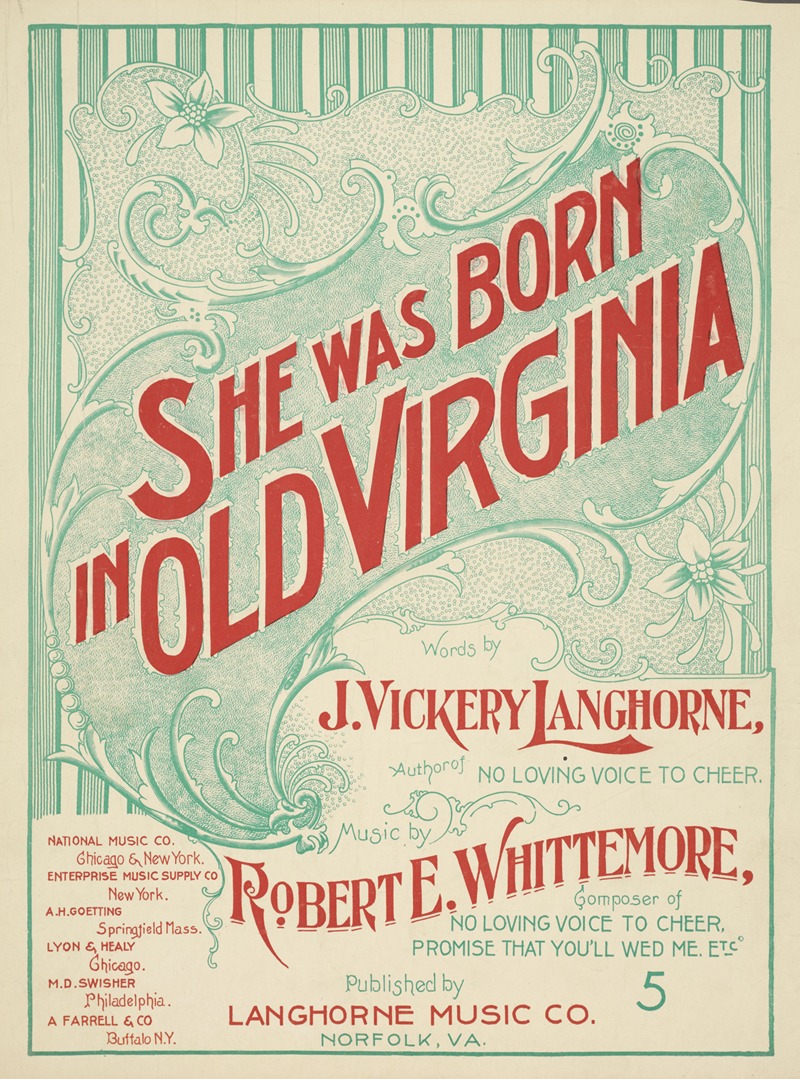 She was born in old Virginia — Аноним