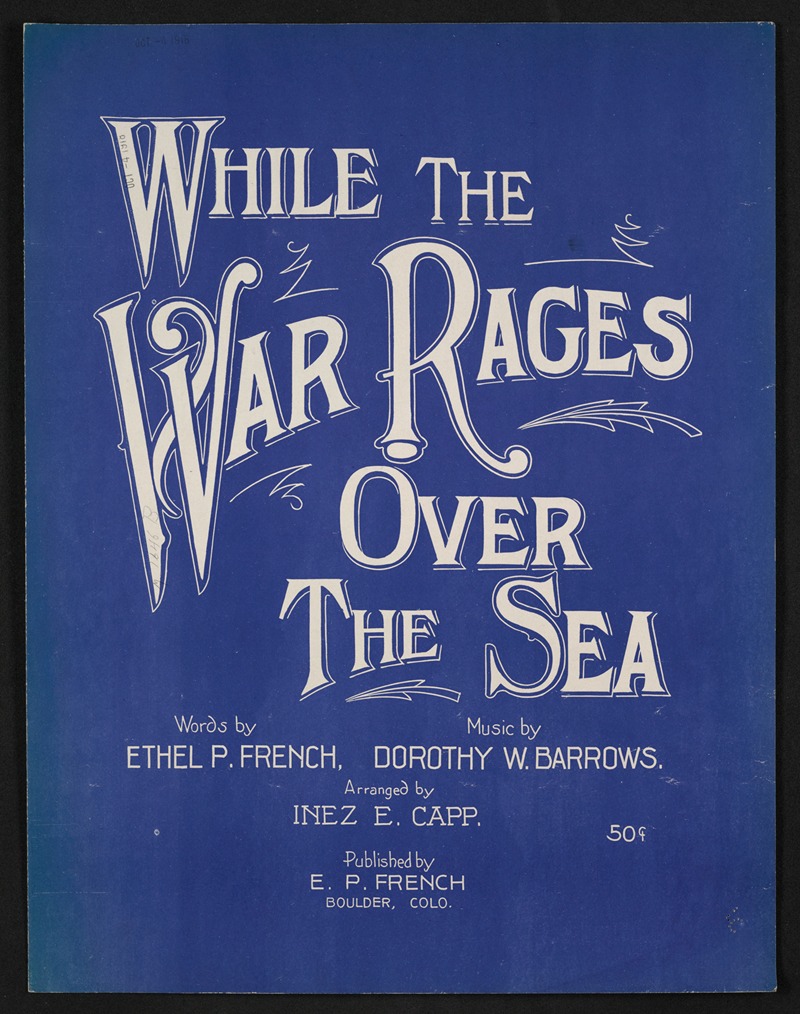 While the war rages over the sea by Аноним, 1918 — digital art print download