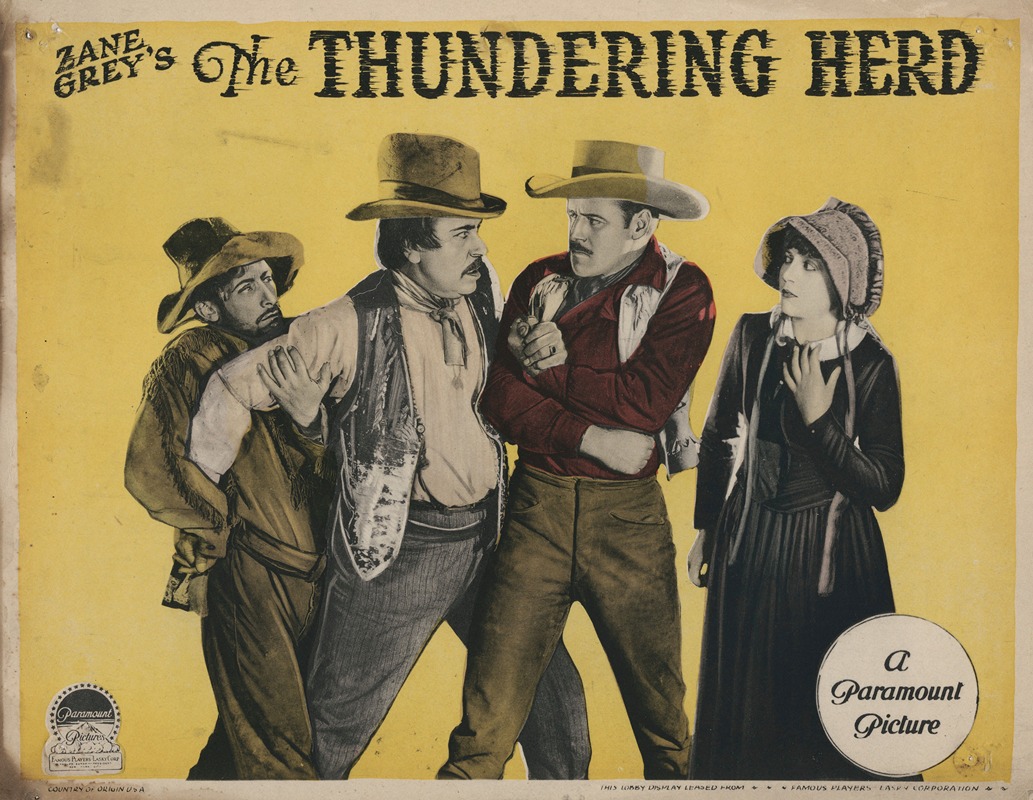 Zane Grey's The Thundering Herd by Аноним, 1925 — digital art print download