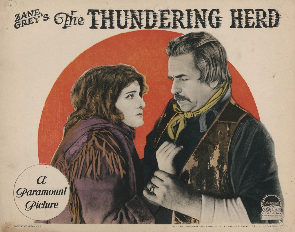 Zane Grey's The Thundering Herd by Аноним, 1925 — digital art print download