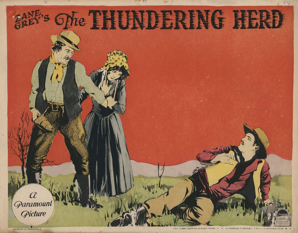 Zane Grey's The Thundering Herd by Аноним, 1925 — digital art print download