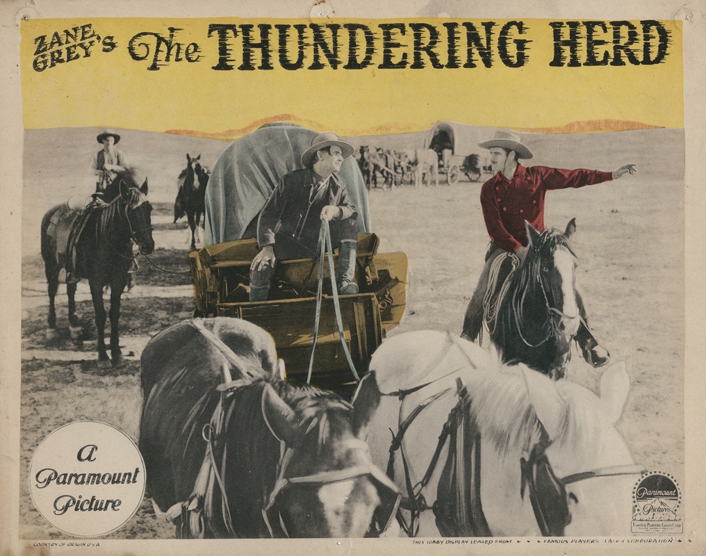 Zane Grey's The Thundering Herd by Аноним, 1925 — digital art print download