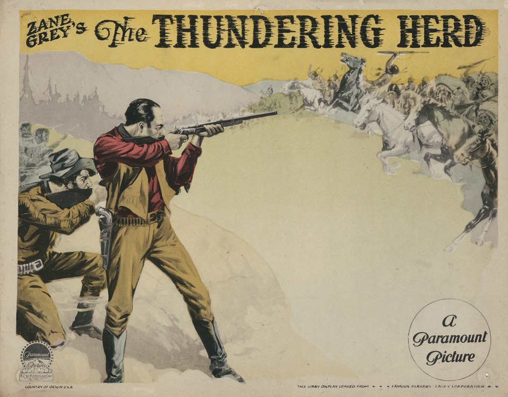 Zane Grey's The Thundering Herd by Аноним, 1925 — digital art print download