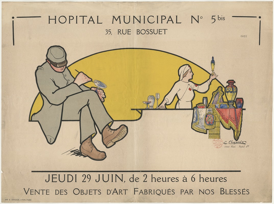 Vente des objets d'arts fabriqués par nos blessés by E. Chapuis, 1914-1918 — digital art print download