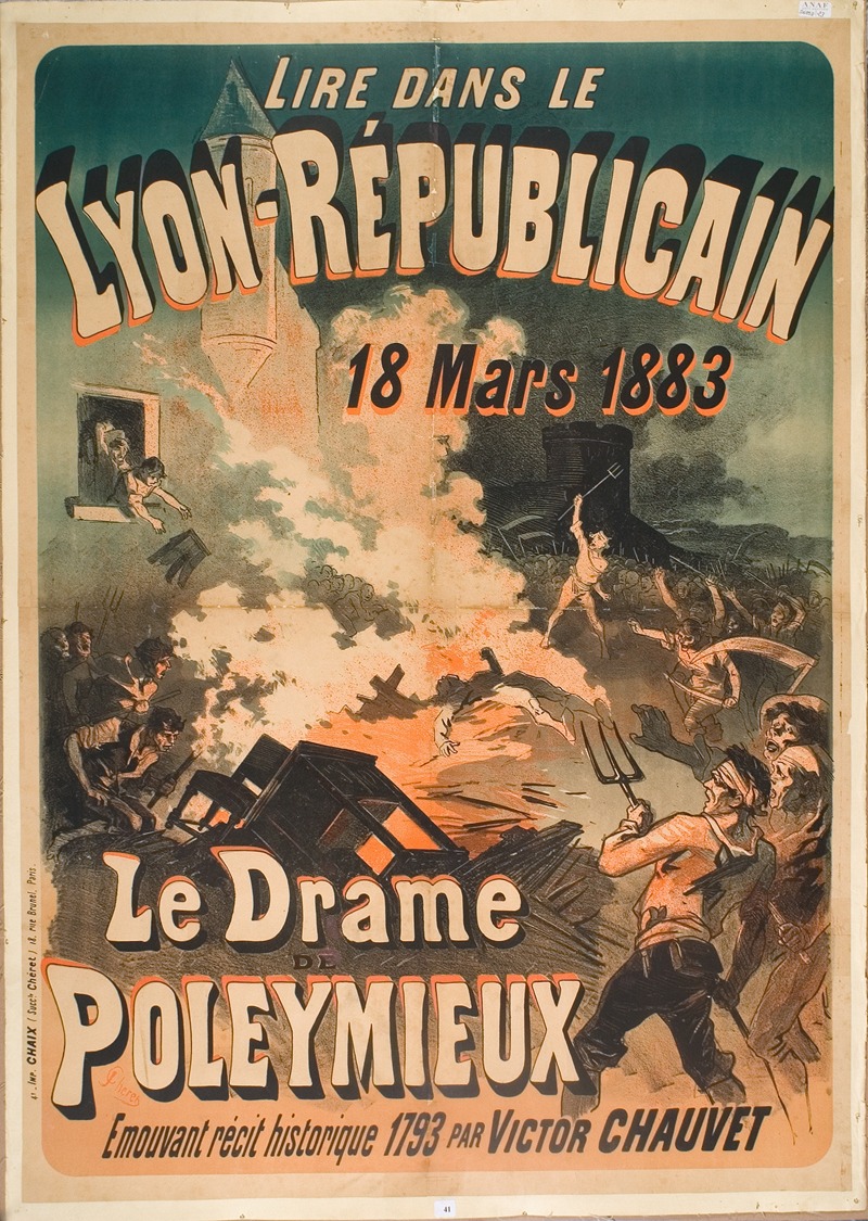 Le drame de Poleymieux by Жюль Шере, 1883 — digital art print download