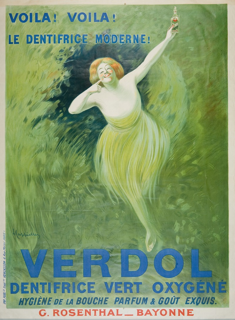 Verdol, dentrifice vert oxygéné by Леонетто Каппьелло, 1911 — digital art print download