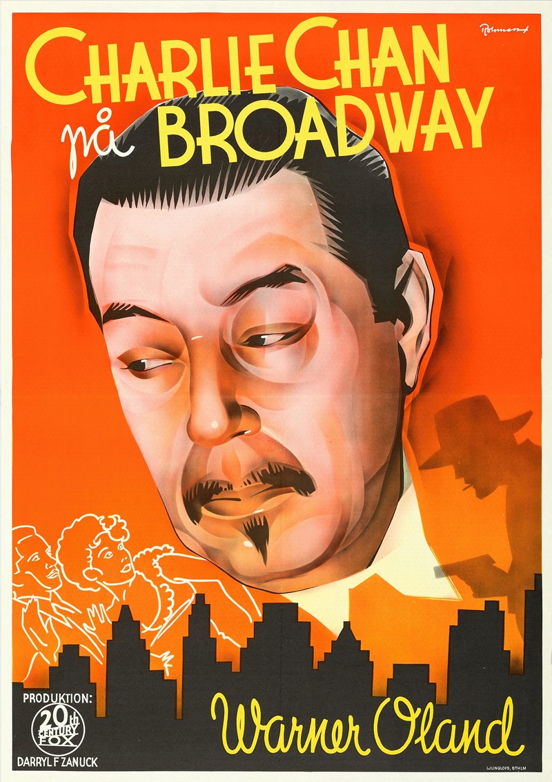 Charlie Chan on Broadway by Eric Rohman, 1937 — digital art print download