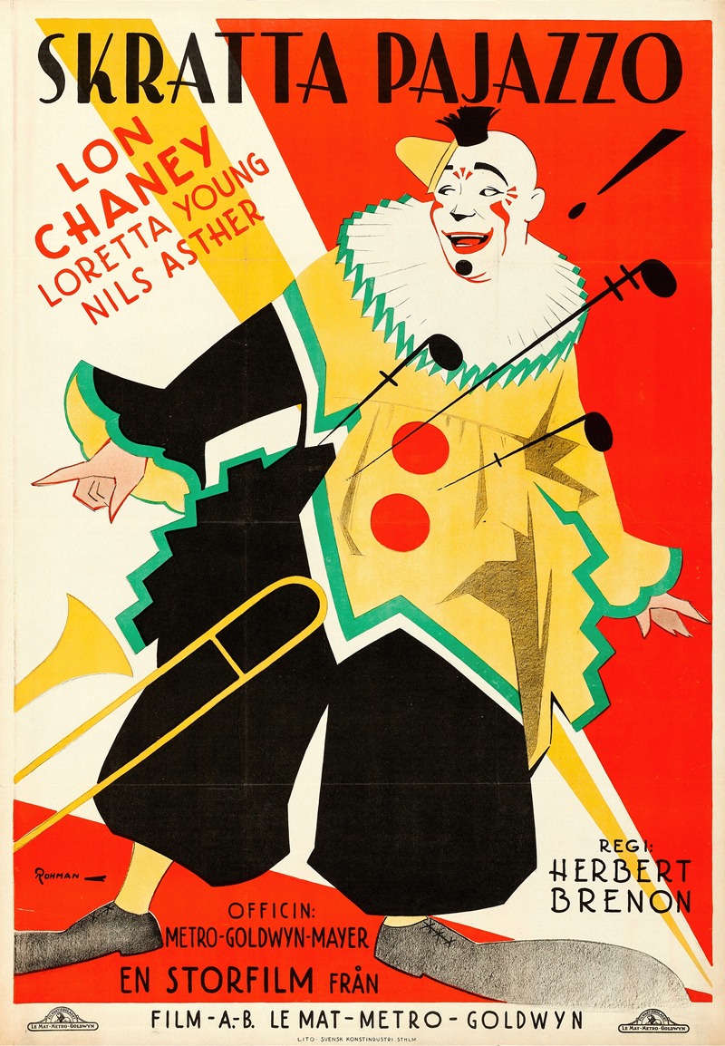 Laugh, Clown, Laugh by Eric Rohman, 1928 — digital art print download