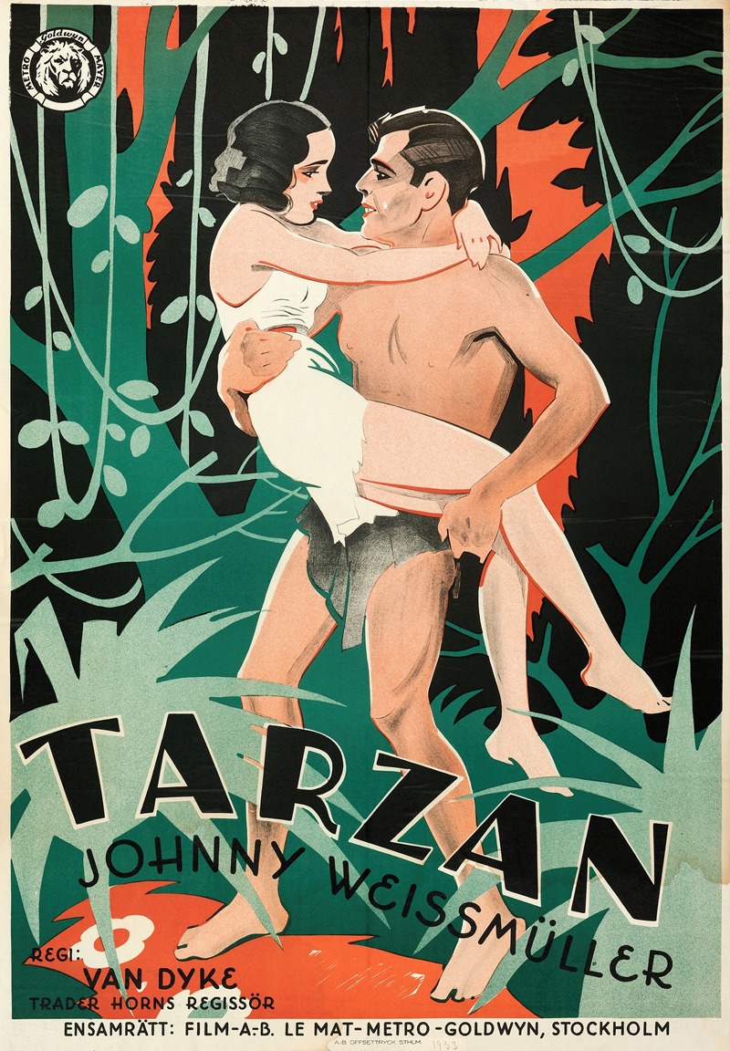 Tarzan the Ape Man by Eric Rohman, 1933 — digital art print download