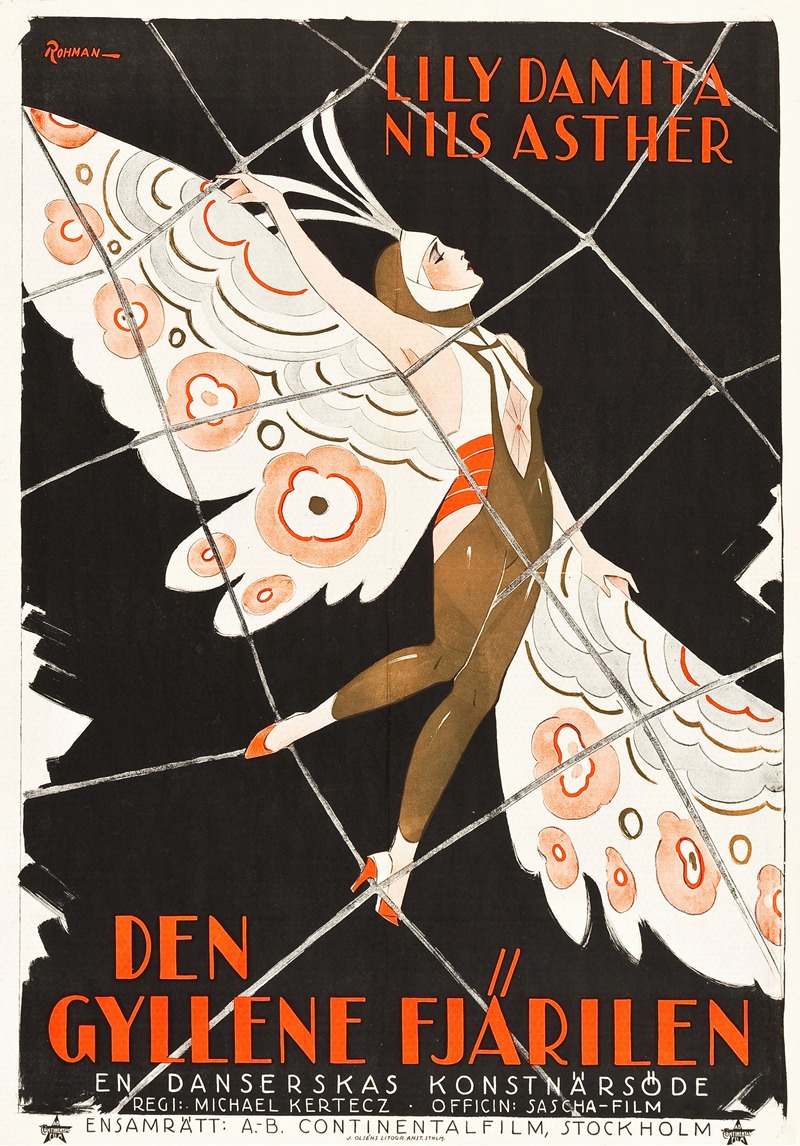 The Golden Butterfly by Eric Rohman, 1926 — digital art print download