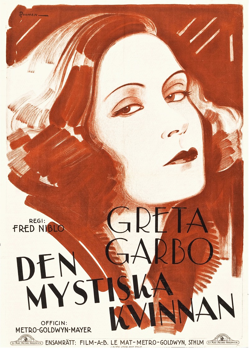 The Mysterious Lady by Eric Rohman, 1928 — digital art print download