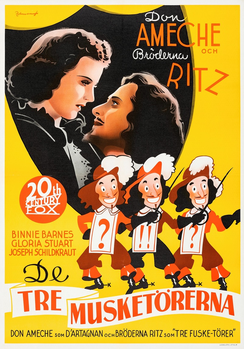 The Three Musketeers by Eric Rohman, 1939 — digital art print download