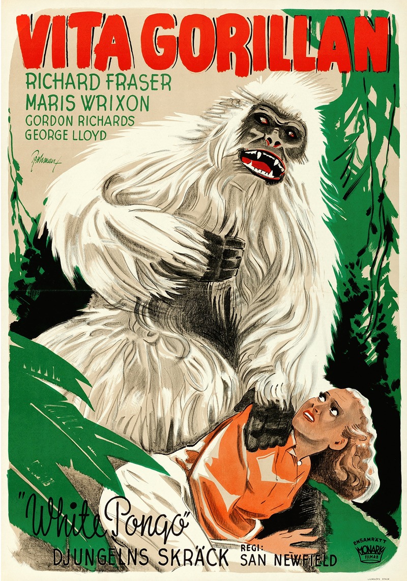 White Pongo by Eric Rohman, 1948 — digital art print download