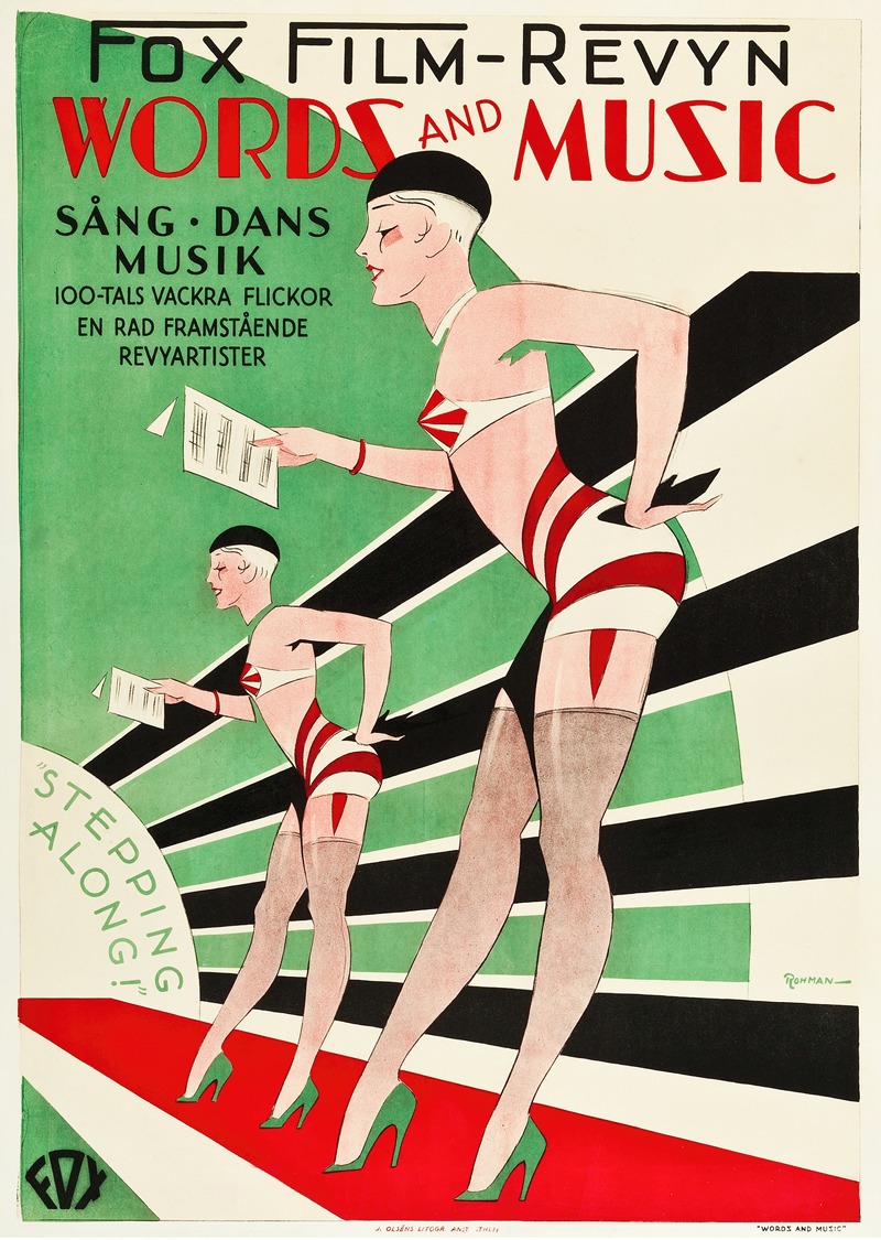 Words and Music by Eric Rohman, 1929 — digital art print download