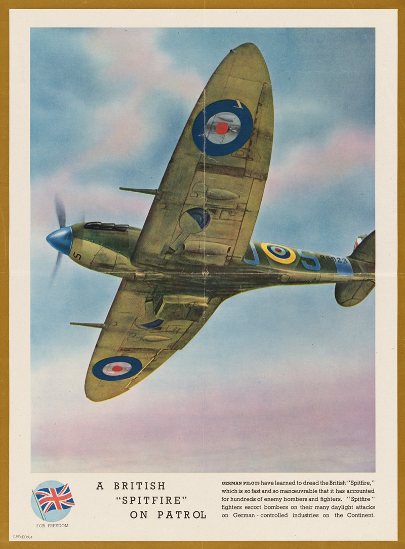 A British 'Spitfire' on Patrol by Аноним — digital art print download