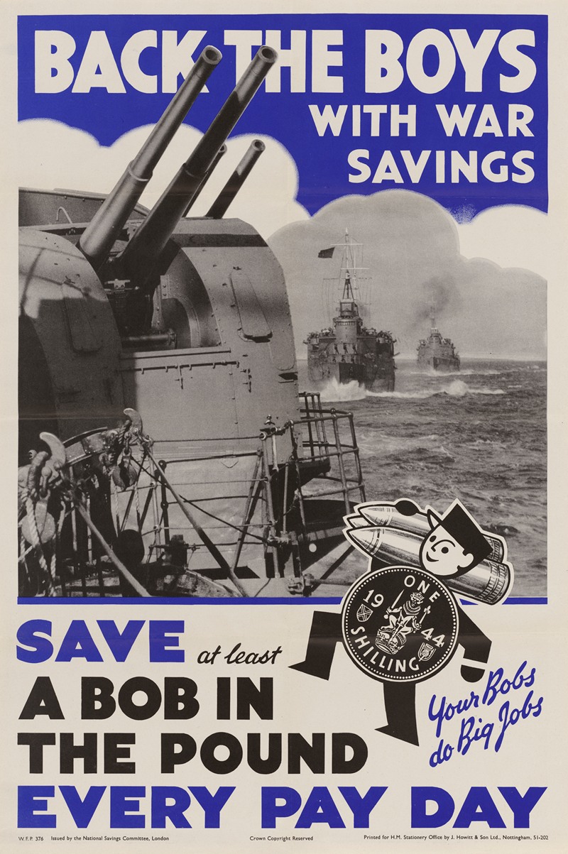 Back the Boys with War Savings by J. Howitt & Son Ltd — digital art print download