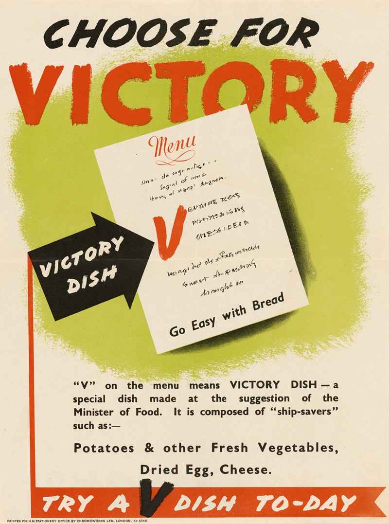 Choose for Victory – Try a V Dish Today by Аноним — digital art print download