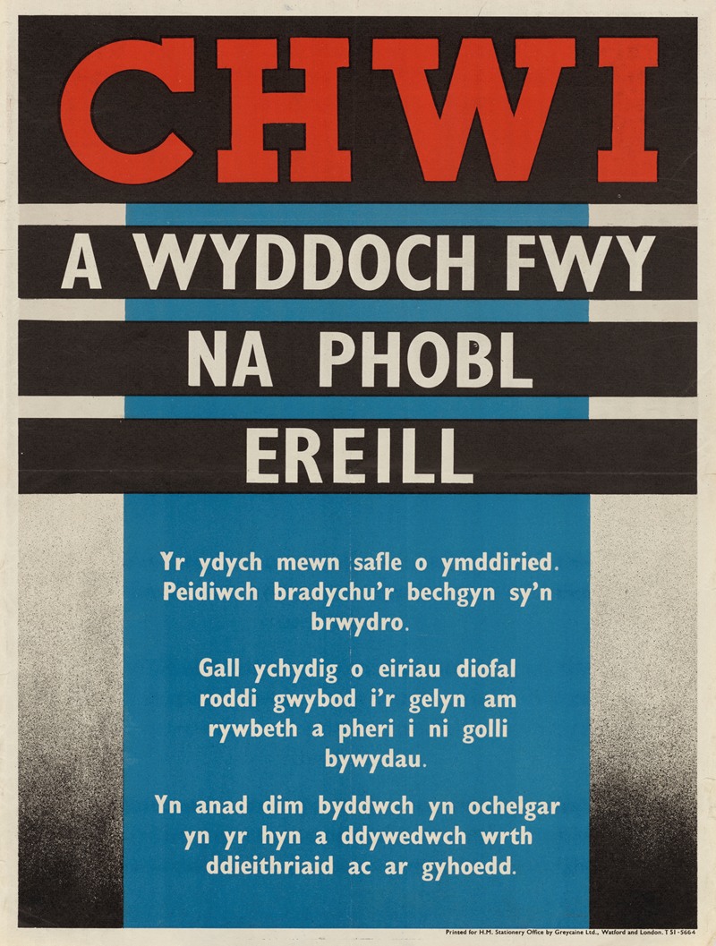 Chwi a Wyddoch Fwy na Phobl Ereill — Anonymous