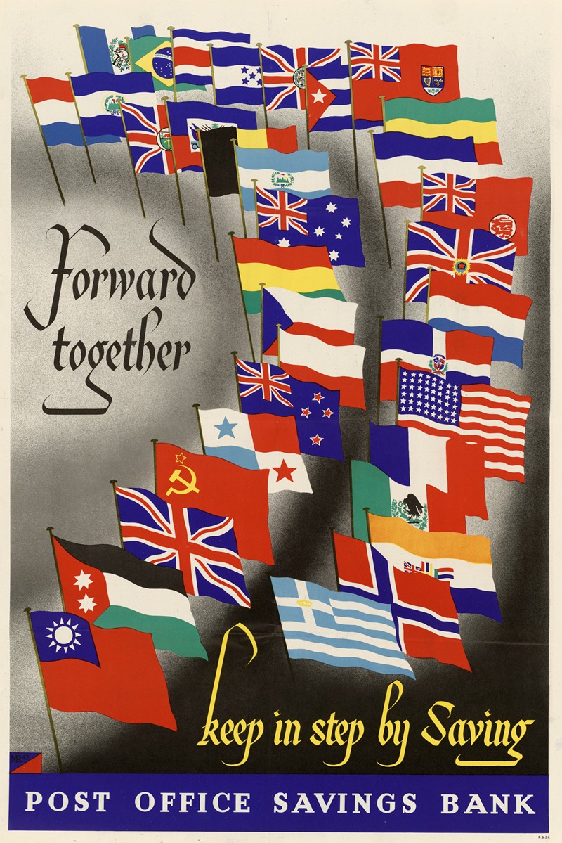Forward Together – Keep in Step by Saving – Post Office Savings Bank by Аноним — digital art print download