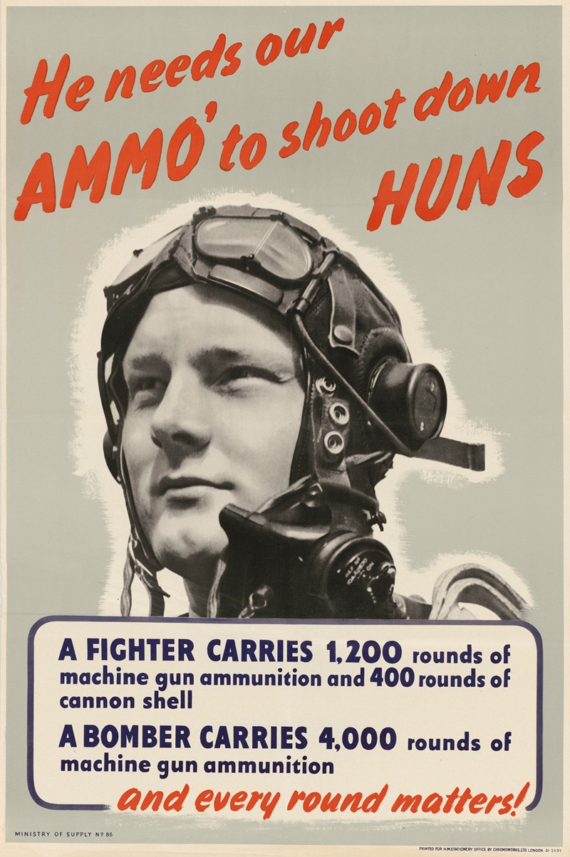 He Needs Our Ammo to Shoot Down Huns by Аноним — digital art print download