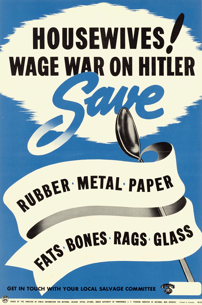 Housewives! Wage War on Hitler – Save by Аноним — digital art print download