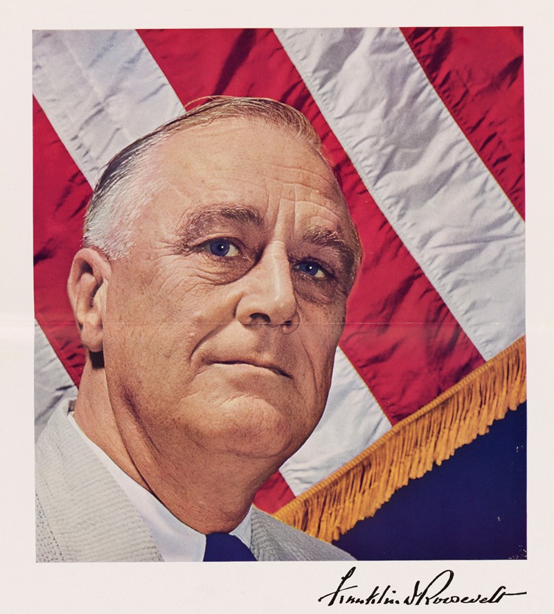 Mounted Portrait of Franklin D. Roosevelt — Anonymous