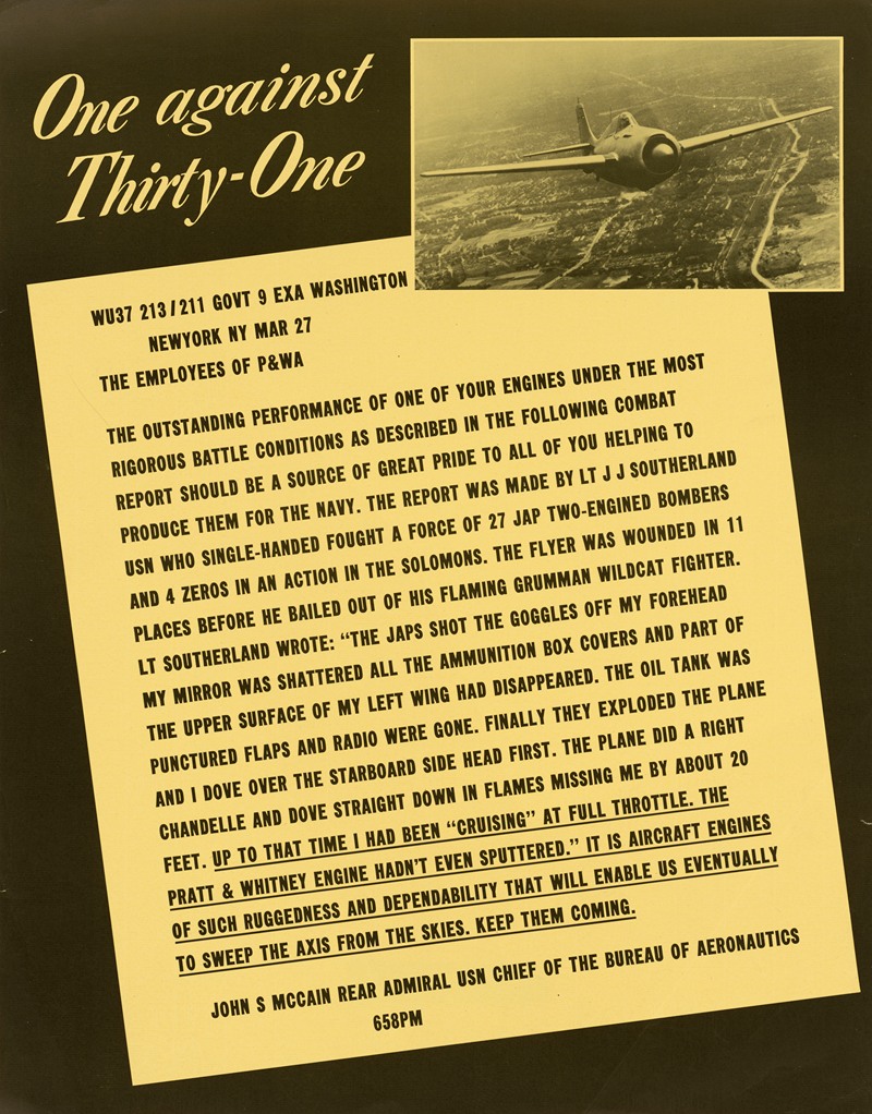 One Against Thirty-One by Anonymous, 1942-1945 — digital art print download