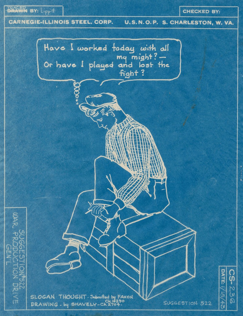 Tracing of War Production Drive Artwork — Anonymous