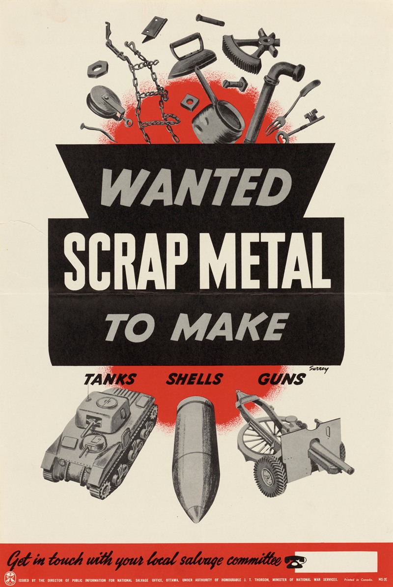 Wanted: Scrap Metal…To Make Tanks, Shells, Guns — Anonymous