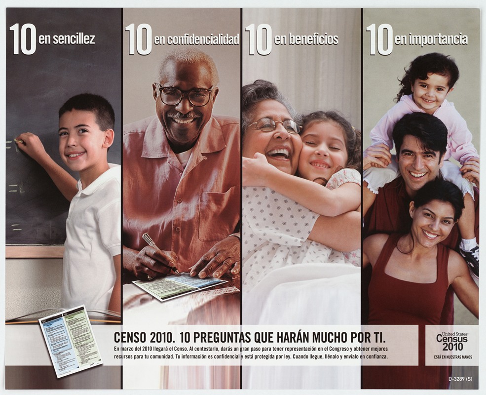 Latino Awareness Poster by Bureau of the Census, 2010 — digital art print download
