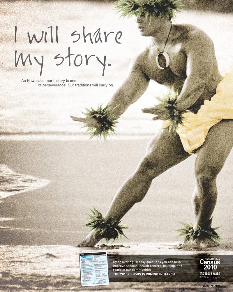 Native Hawaiian Awareness Poster by Bureau of the Census, 2010 — digital art print download