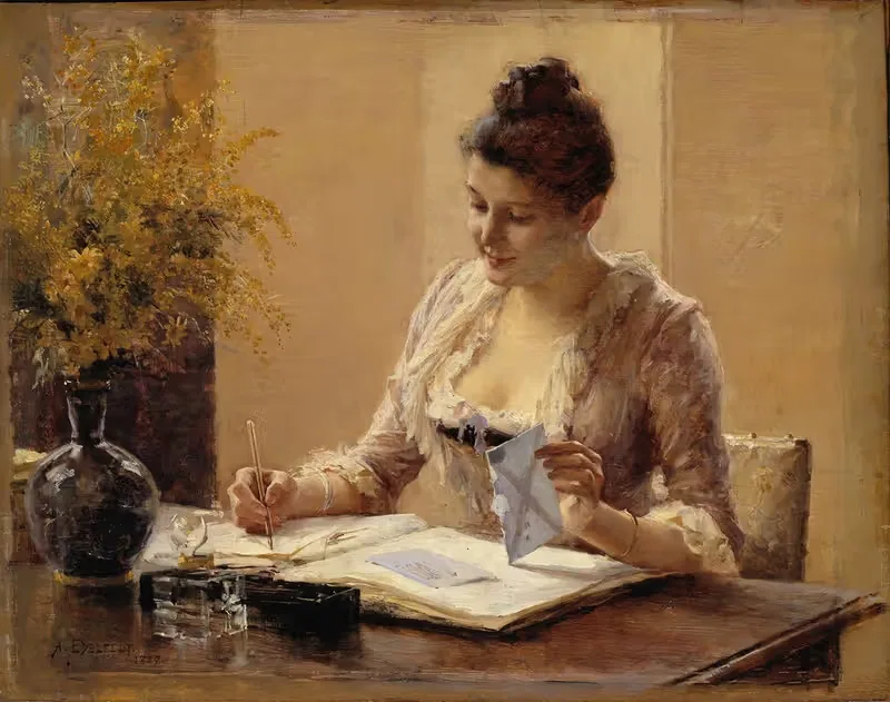 Дама, пишущая письмо by Альберт Эдельфельт, 1887 — digital art print download