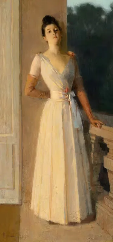 Portrait By Gaslight by Albert Lynch, c. 1900 — digital art print download