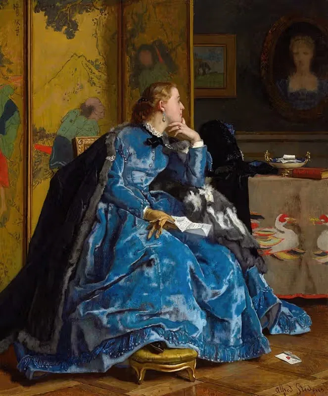 Герцогиня (Синее платье) by Альфред Стивенс, c. 1866 — digital art print download