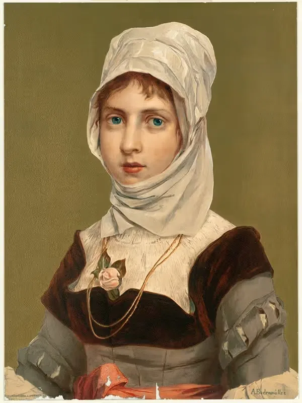 Гражданка - женская голова by Альфонс Боденмюллер, 1879 — digital art print download