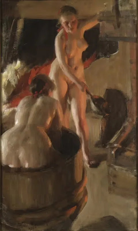 Девушки из Даларны, принимающие ванну by Андерс Зорн, 1906 — digital art print download