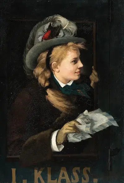 Дама в окне поезда by Анна Нордгрен, 1877 — digital art print download